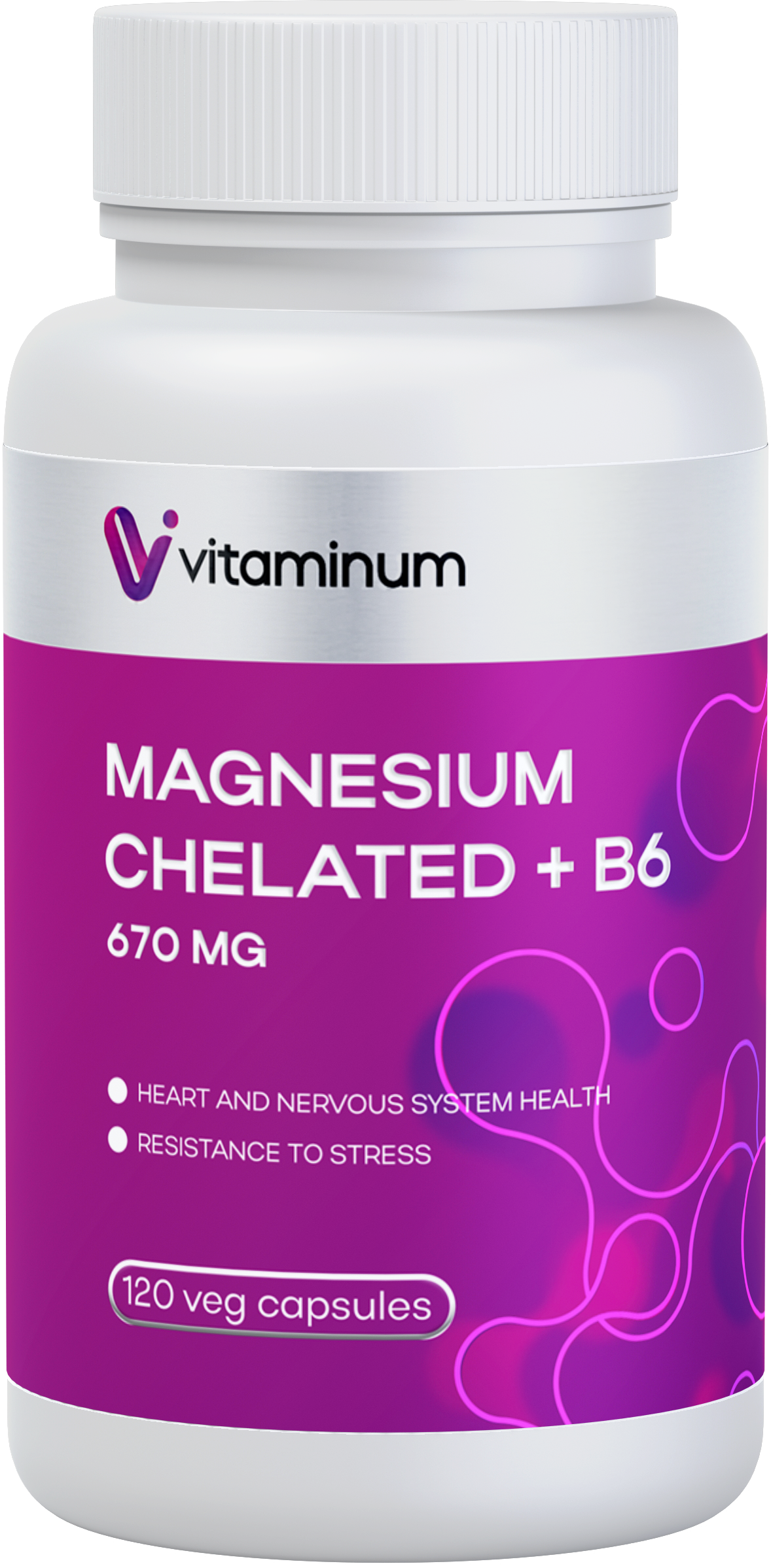  Vitaminum МАГНИЙ ХЕЛАТ + витамин В6 (670 MG) 120 капсул 800 мг  в Реже