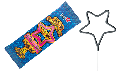  Бенгальские свечи фигурные 2 шт "Звездочка"  в Реже